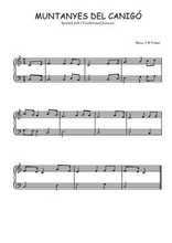 Téléchargez l'arrangement pour piano de la partition de Traditionnel-Muntanyes-del-Canigo en PDF